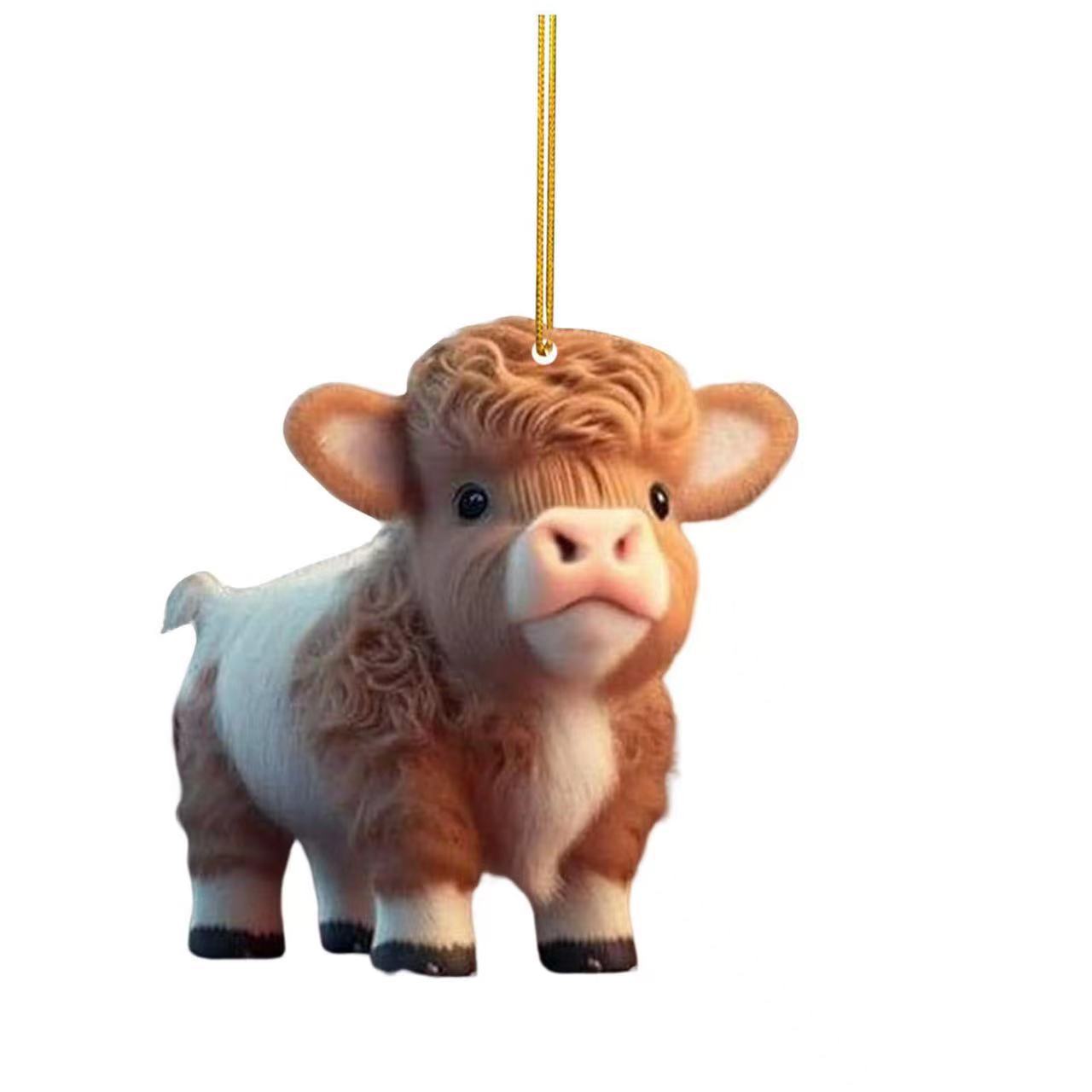 Wholesale Cute Cartoon Cattle Christmas Tree Decorations Acrylic Decorations